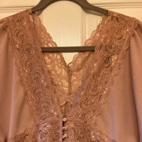 Camel Color Camisole with Lace Accents by PaperMoon - Picture 3 of 6